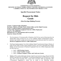 Government of the Commonwealth of Dominica: Caribbean Digital Transformation Project: Hardware Equipment/Tools for e-Office Deployment